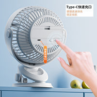 Portable USB Clip-on Fan with LED Light, Quiet Operation for Outdoor Camping, Stroller, and Desktop Use