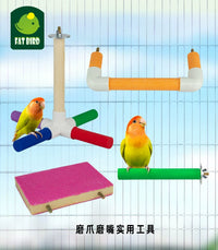 Fatbird Parrot Grinding Perch for Beak and Claw Health - Sanded Platform and Stick Options