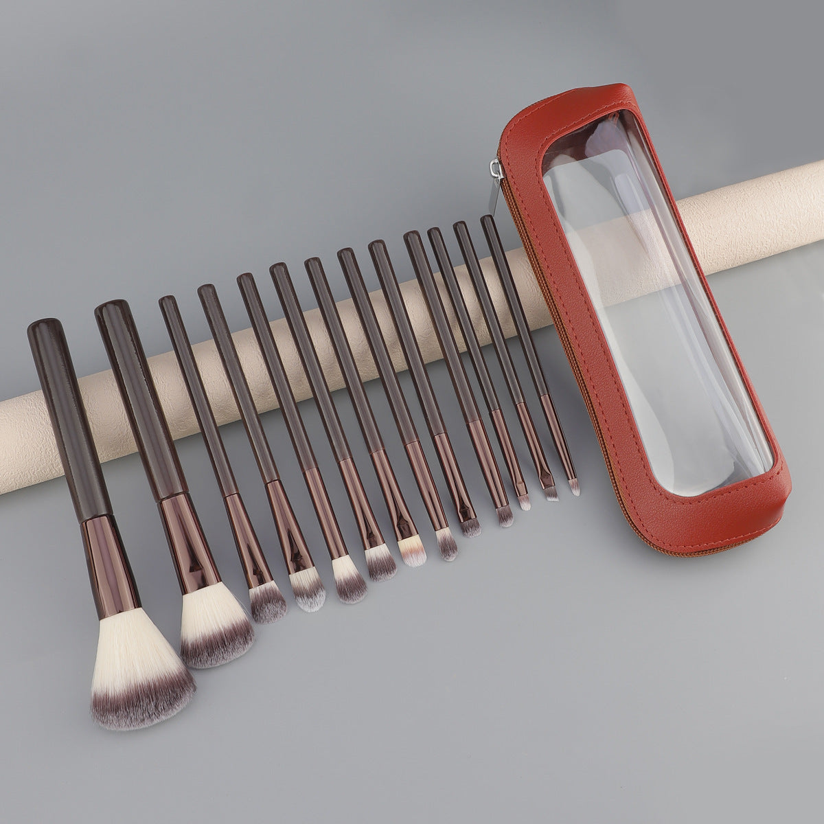 7/11 Pcs Coffee Brown Makeup Brush Set with Soft Bristles for Foundation, Concealer, Eyeshadow, Lip, and Powder