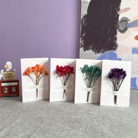 Minimalist Baby's Breath Dried Flower Greeting Card for Birthday, DIY Thank You Note, New Year, Valentine's Day Message Card