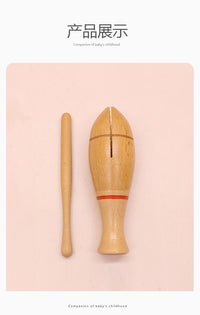 Orff Percussion Instrument Set for Kids - Tambourine, Castanets, Wood Block, Maracas, Double Tone Block