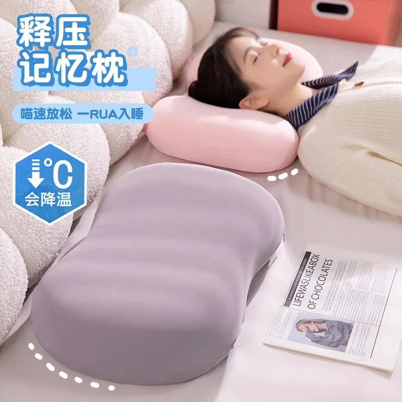 Office Nap Pillow with Ice Silk Memory Foam for Students and Office Workers