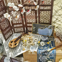 Miniature Chinese Style Screen Ornament for Photography Props and Desktop Decor