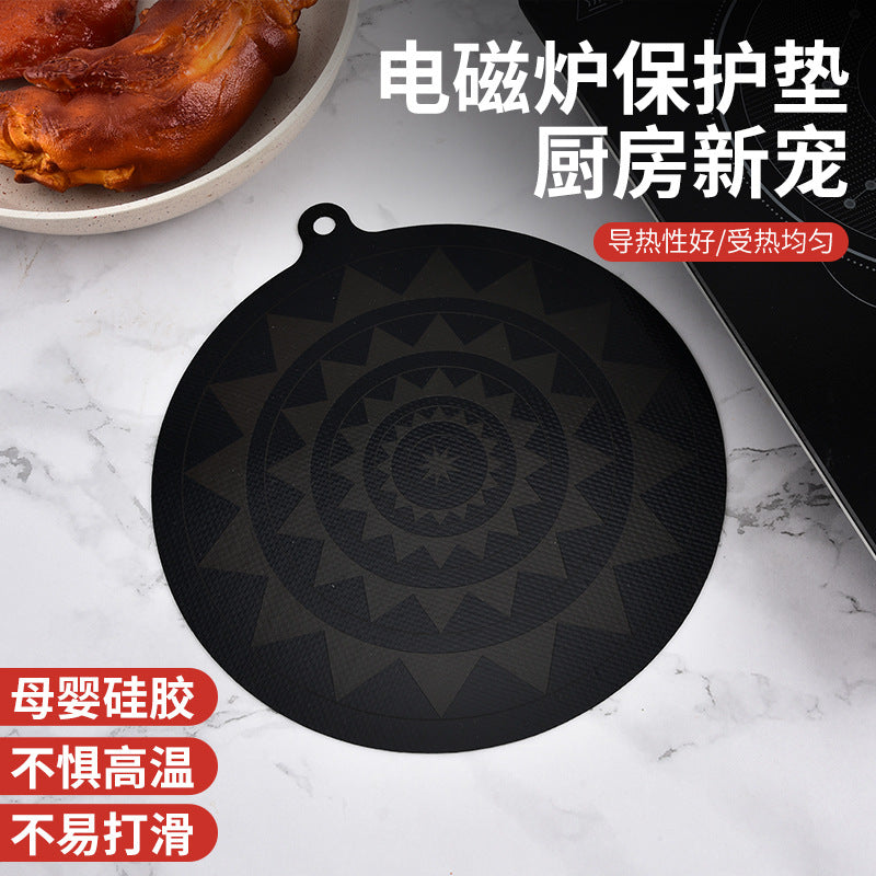 Induction Cooktop Protective Mat with Temperature-Sensitive Color Change, Non-Slip Fiberglass Heat Insulation Pad
