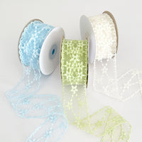 Embroidered Lace Mesh Ribbon for DIY Crafts, Hair Accessories, and Gift Wrapping