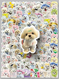 100 Pcs Maltese Dog Cartoon Stickers for Scrapbooking, Guitars, Helmets, Skateboards, Luggage, and Power Banks