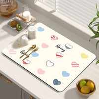 Diatomaceous Earth Kitchen Countertop Drain Mat, Absorbent Heat-Insulating Placemat for Dining Tables and Bars