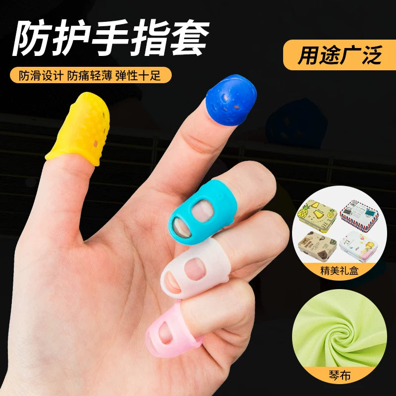 Guitar Fingertip Protectors for Kids & Adults - Ukulele, Thumb Piano, Left Hand Pain Relief Finger Sleeves