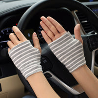 Unisex Cotton Half-Finger Sun Protection Gloves for Driving and Scar/Tattoo Coverage