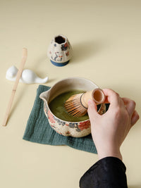 Ceramic Matcha Bowl Gift Set with Bamboo Whisk and Tools, Japanese Style