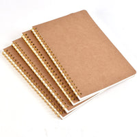 A5 Kraft Paper Cover Spiral Notebook Dotted Grid Lined Blank Pages for Office School