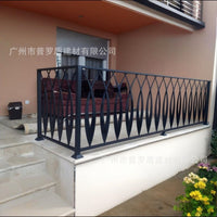 Hand-Forged Wrought Iron Balcony & Stair Railing, European Retro Style