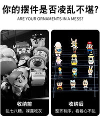 亚克力盲盒阶梯透明展示架手办立牌多层置物架公仔周边收纳摆放