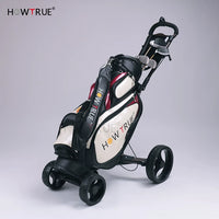 HOW TRUE Junior Golf Push Cart, 4-Wheel Foldable Trolley for Course Play