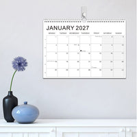 2026-2027 18-Month Wall Calendar A4 Black and White
