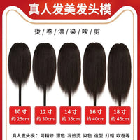 Human Hair Mannequin Head for Hairdressing Training, Styling, Perming, and Dyeing