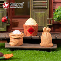 Miniature Harvest Grain Sack Resin Ornament for Home Decor