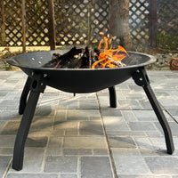Portable Outdoor Folding Fire Pit BBQ Grill for Camping Patio Heating and Tea Boiling