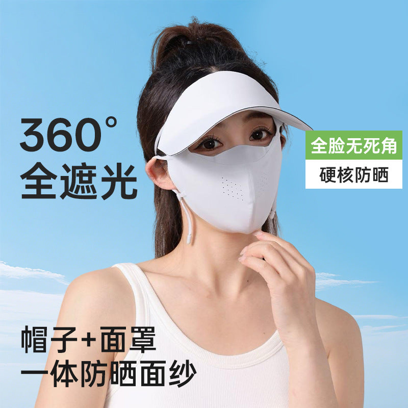 Summer Outdoor Sun Protection Face Mask with Brim, UV Protection Cooling Cover