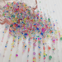No-Hole Bubble Beads, Transparent Glass Round Beads, Iridescent Bubble Beads, Nail Art Micro Beads for Quicksand Pen Filling DIY Material
