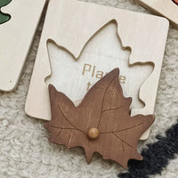Montessori Wooden Leaf Puzzle Board for Kids & Adults, Educational Hand-Grasp Jigsaw Toy, Home Decor