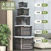 Clear Stackable Storage Bins with Lids for Clothes, Toys, and Snacks