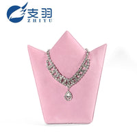Zhiyu Pink Crown Necklace Jewelry Display Stand Mannequin Bust Holder for Showcase Dresser