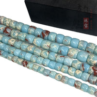 Blue Shoushan Stone Barrel Beads for Jewelry Making