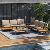 Outdoor Wicker Patio Furniture Set with Coffee Table for Garden Balcony