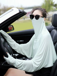 Women's Sun Protection Cape with Sleeves, Loose Fit, Cooling Shawl for Cycling and Driving