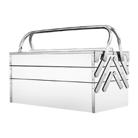 Portable Stainless Steel Tool Box with Foldable Design for Home, Car, and Repair Storage