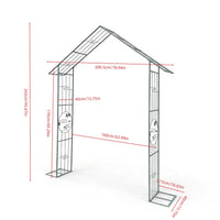 Garden Arch Trellis for Climbing Plants, Metal Rose Arbor for Outdoor Patio and Balcony
