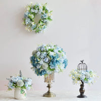 Fresh Artificial Flower Birdcage Potted Plant Ornament Wedding Sign-in Table Centerpiece Home Desktop Decoration Set