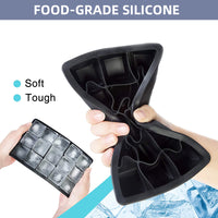 Food Grade Silicone 15-Compartment Ice Cube Tray with Lid and Tongs for Whiskey, DIY, and Baby Food Storage