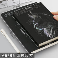 A5/B5 Thick Black Card Hot Stamping Blank Notebook for Students and Office