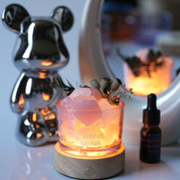Natural Crystal Diffuser Stone with Essential Oil and Dried Flowers, Home Decor and Gift