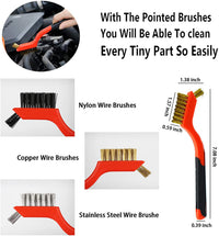 17-Piece Car Detailing Brush Set with Air Vent Brush, Drill Brushes, Microfiber Sponge, and Wire Brushes