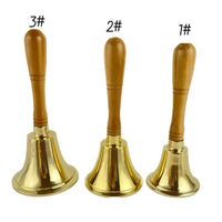 Pure Brass Hand Bell with Wooden Handle for Meditation, Classroom, and Service Calls