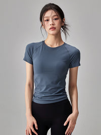 Women's Quick-Dry Yoga T-Shirt Short Sleeve Slim Fit Breathable Running Training Top