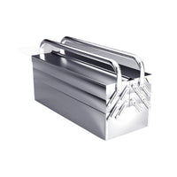 Stainless Steel 2/3-Layer Foldable Tool Box for Car & Industrial Use, Portable Multi-functional Storage
