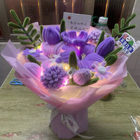 DIY Floral Bouquet Wrapping Paper Kit with Gift Cards for Snacks and Flowers