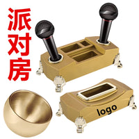 Acrylic KTV Bar Desktop Microphone Stand Snack Plate Set with Ice Bucket