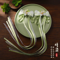 Girls' Hanfu Hair Clips with Ribbons, Chinese Style Princess Hair Accessories for Kids