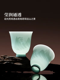 Jingdezhen Ceramic Kung Fu Tea Set with Gaiwan, Teacups, and Pitcher