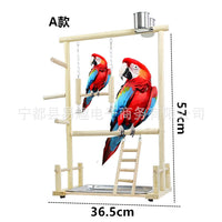 Parrot Solid Wood Perch Swing Playground for Cockatiels Budgies Lovebirds