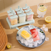 9-Grid Ice Cream Pop Mold with Lid for DIY Frozen Treats