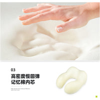 Memory Foam Hooded U-Shaped Travel Pillow with Removable Cover for Neck Support