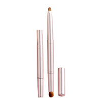Retractable Dual-Ended Lip Brush with Cap for Lipstick, Concealer, and Lip Liner - Portable Travel Makeup Tool