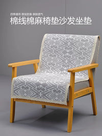 Linen Cotton Blend Sofa Chair Cushion with Backrest Cover, All-Season Universal
