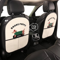 Car Seat Back Organizer with Kick Mat and Storage Pockets for Kids